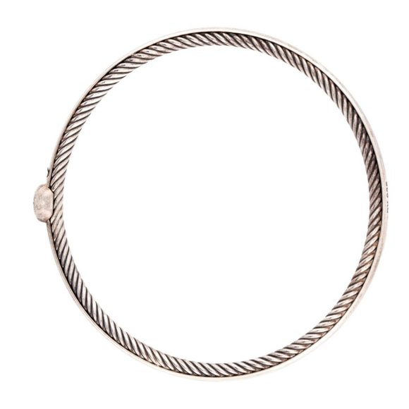 DAVID YURMAN DIAMOND STERLING SILVER 925 CONFETTI BANGLE BRACELET - Picture 5 of 6